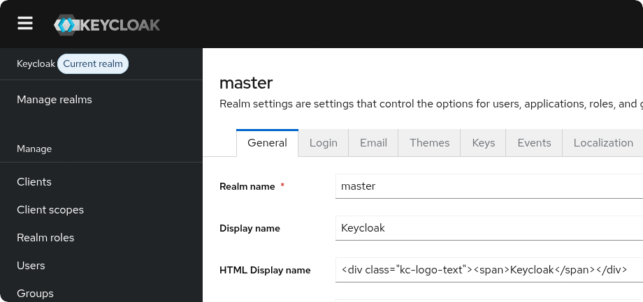 Keycloak — Admin-Konsole